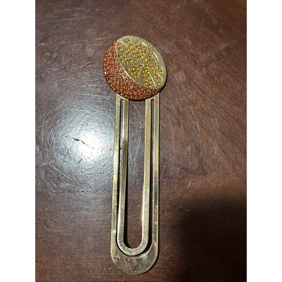 Vintage Orange Metal Bookmark Gift Teachers Bookworm Reader - Picture 1 of 5